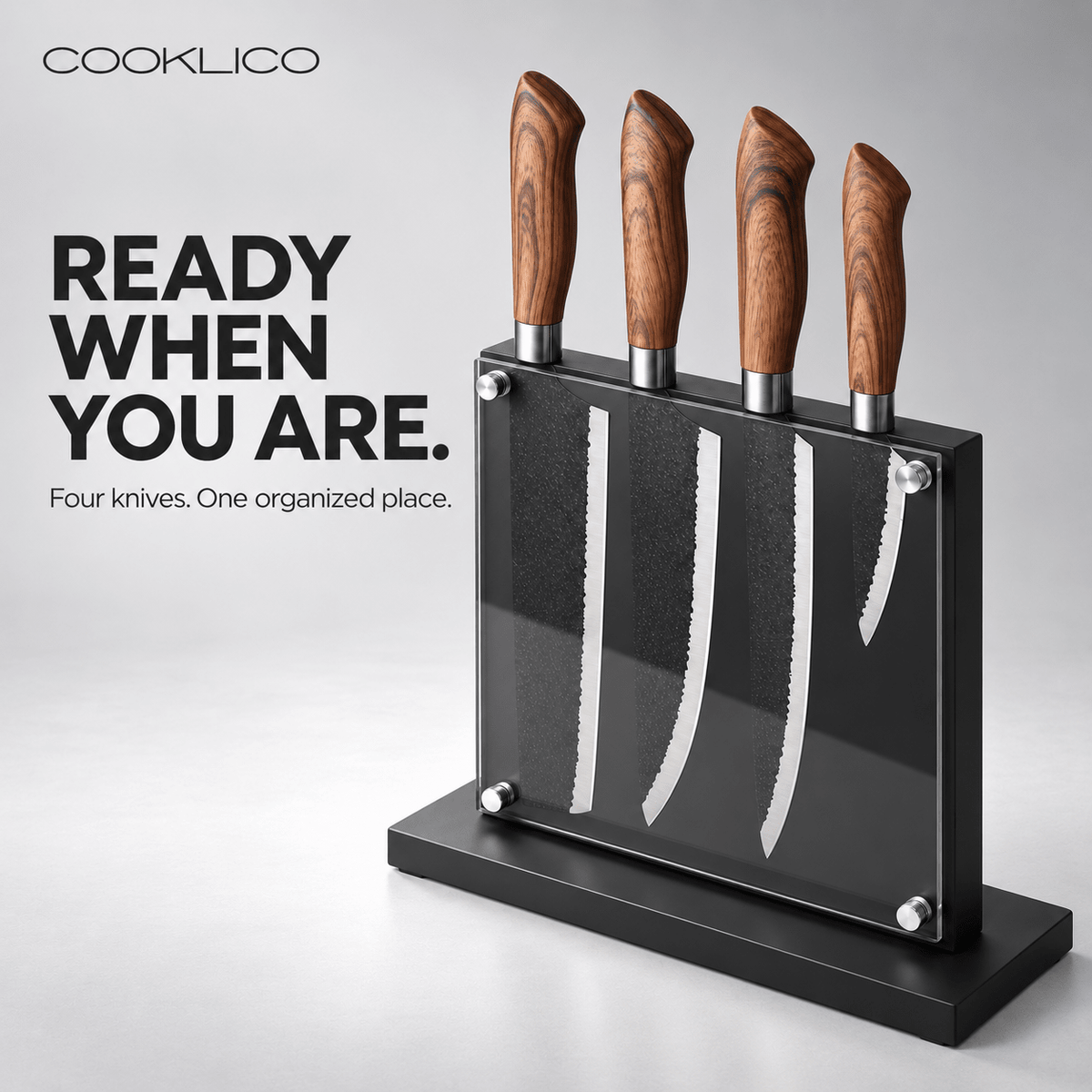 Acrylic Magnetic Knife Block - Cooklico