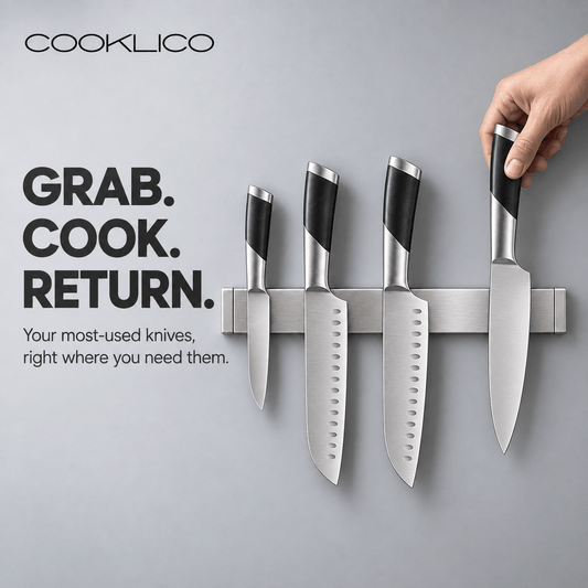 Titanium Magnetic Knife Strip - Cooklico
