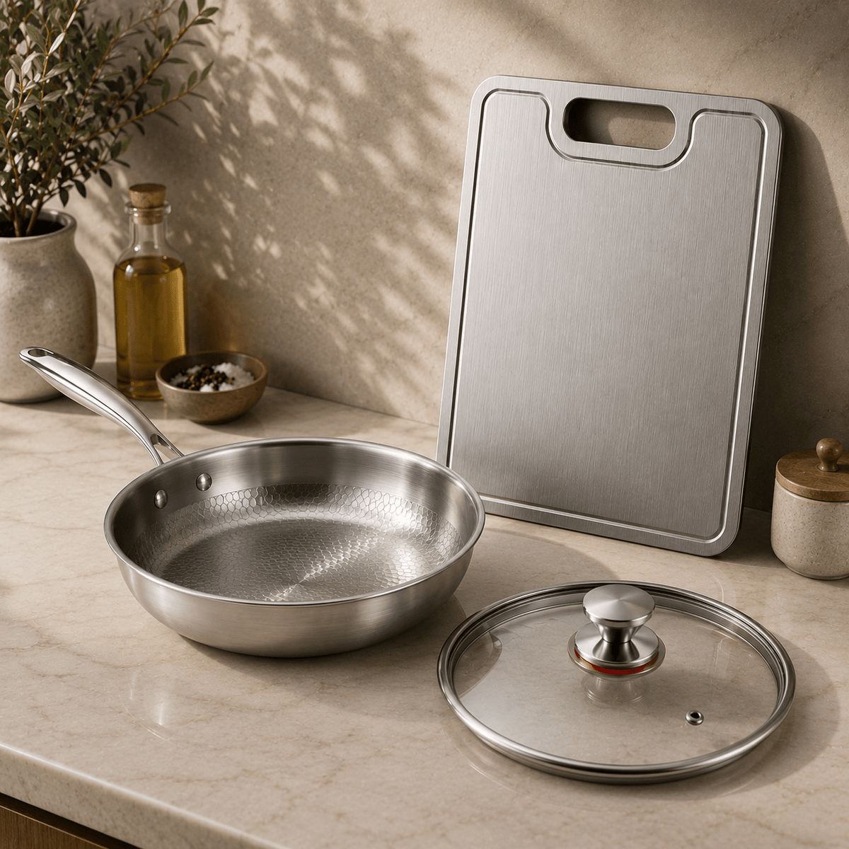 Titanium Pan & Cutting Board Set - Cooklico