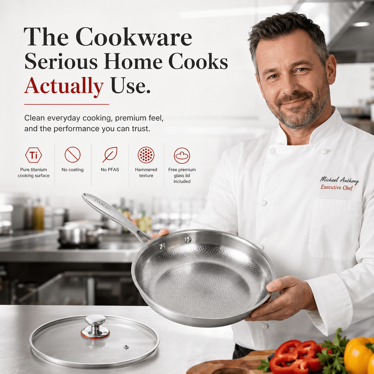 PureTitaniumPro™ Pan with Free Lid - Cooklico