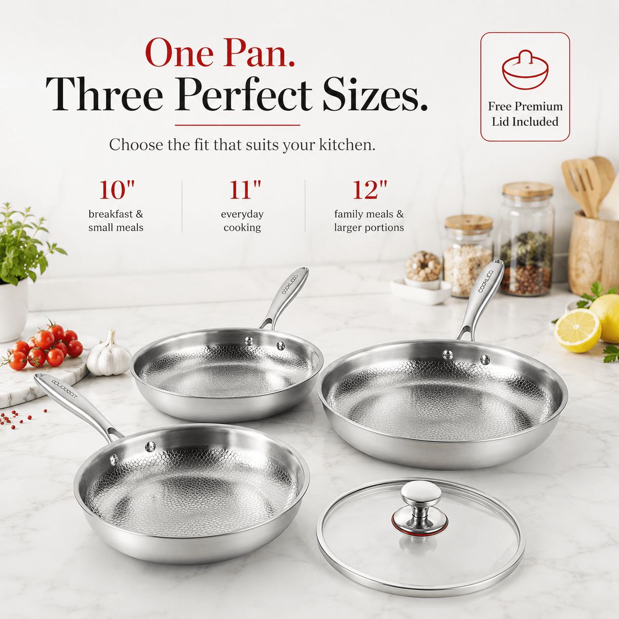PureTitaniumPro™ Pan with Free Lid - Cooklico