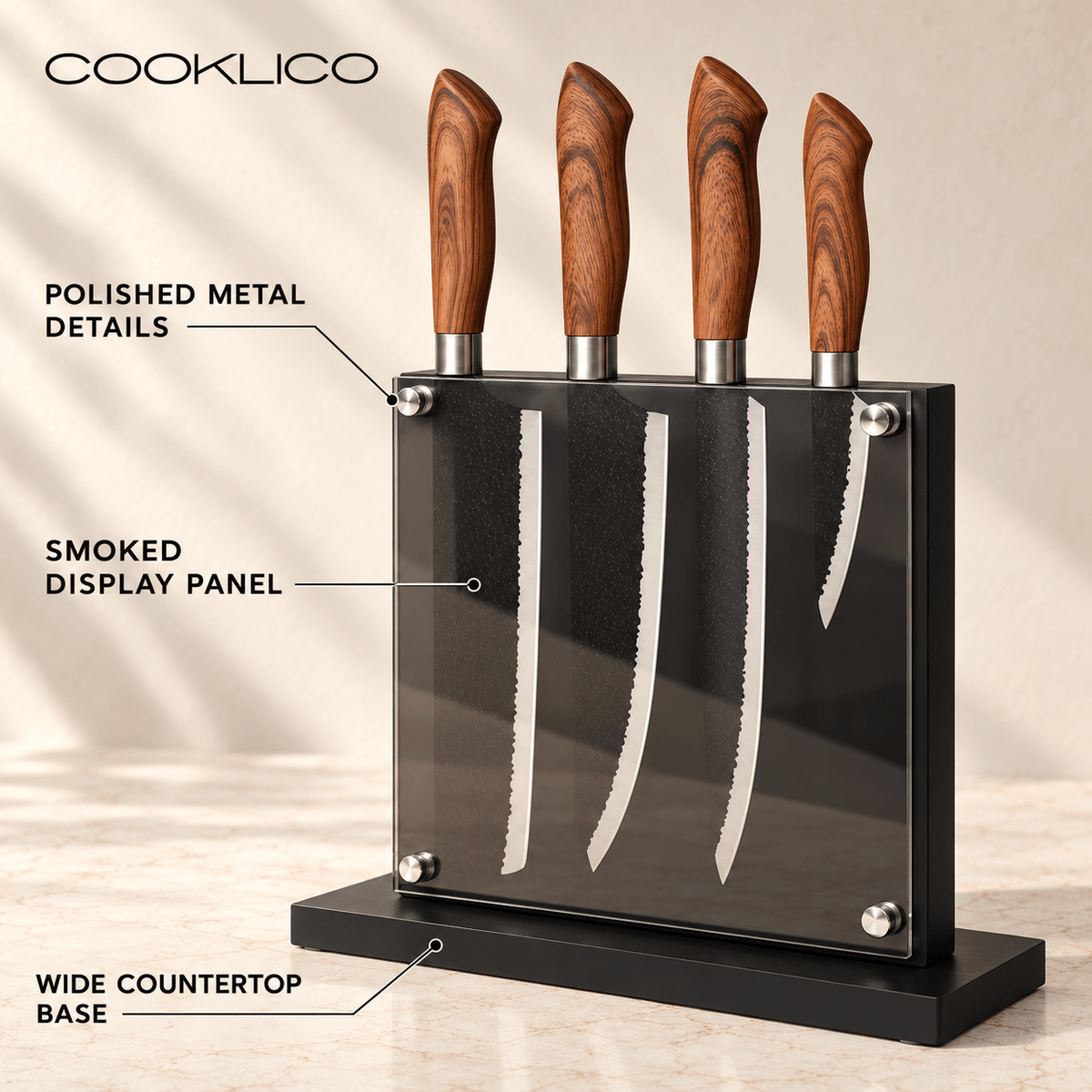Acrylic Magnetic Knife Block - Cooklico