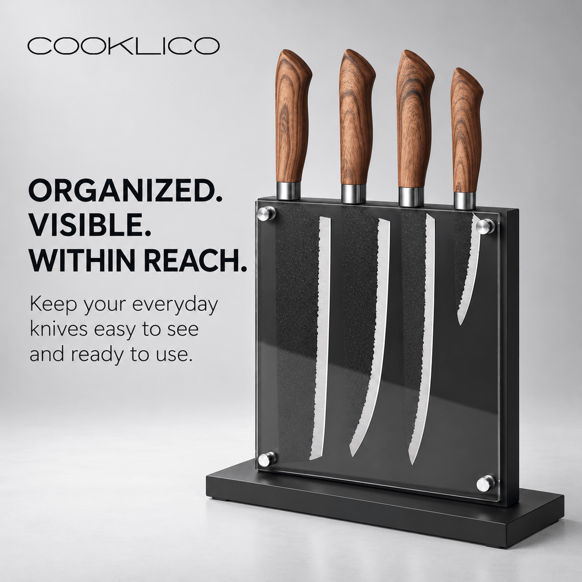 Acrylic Magnetic Knife Block - Cooklico