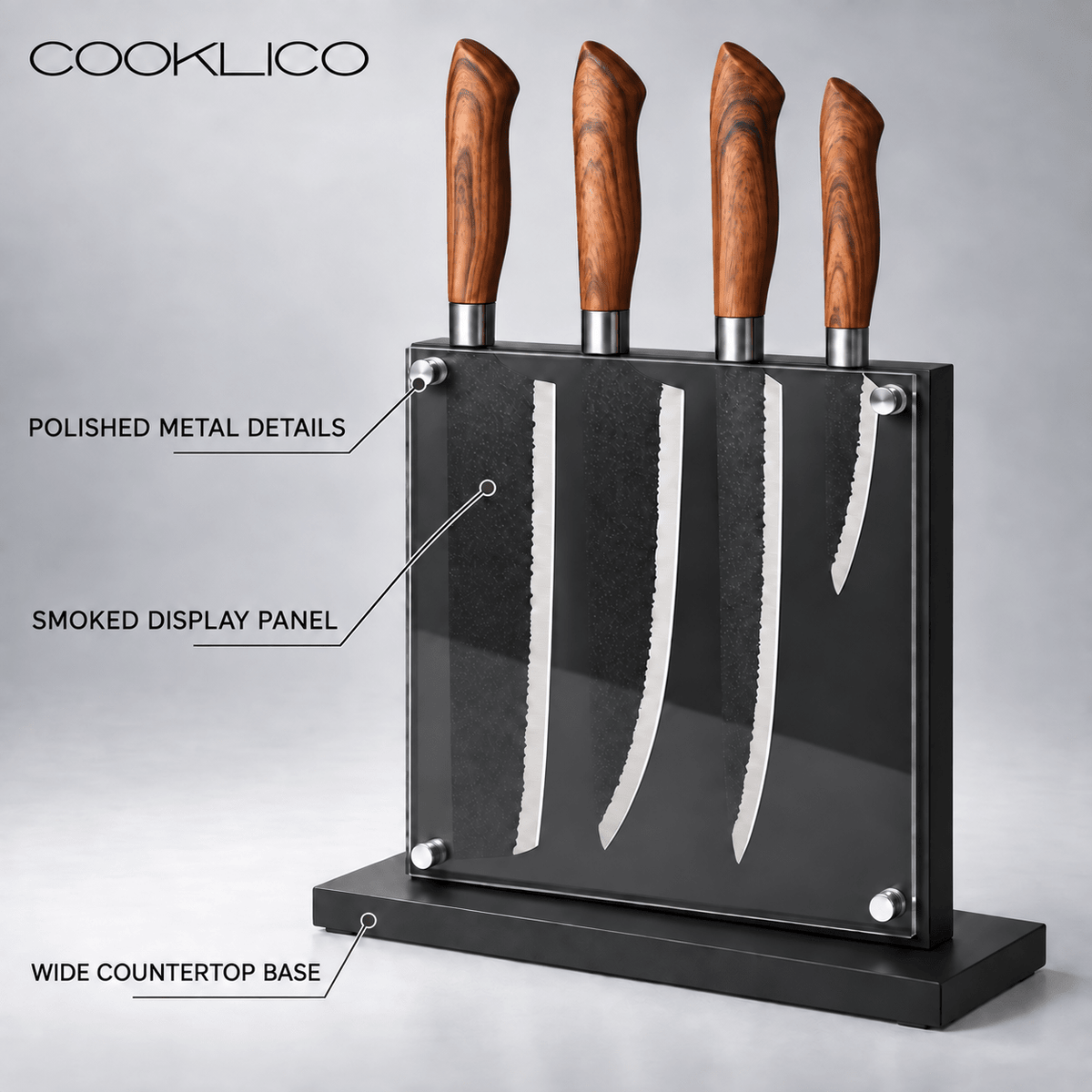 Acrylic Magnetic Knife Block - Cooklico
