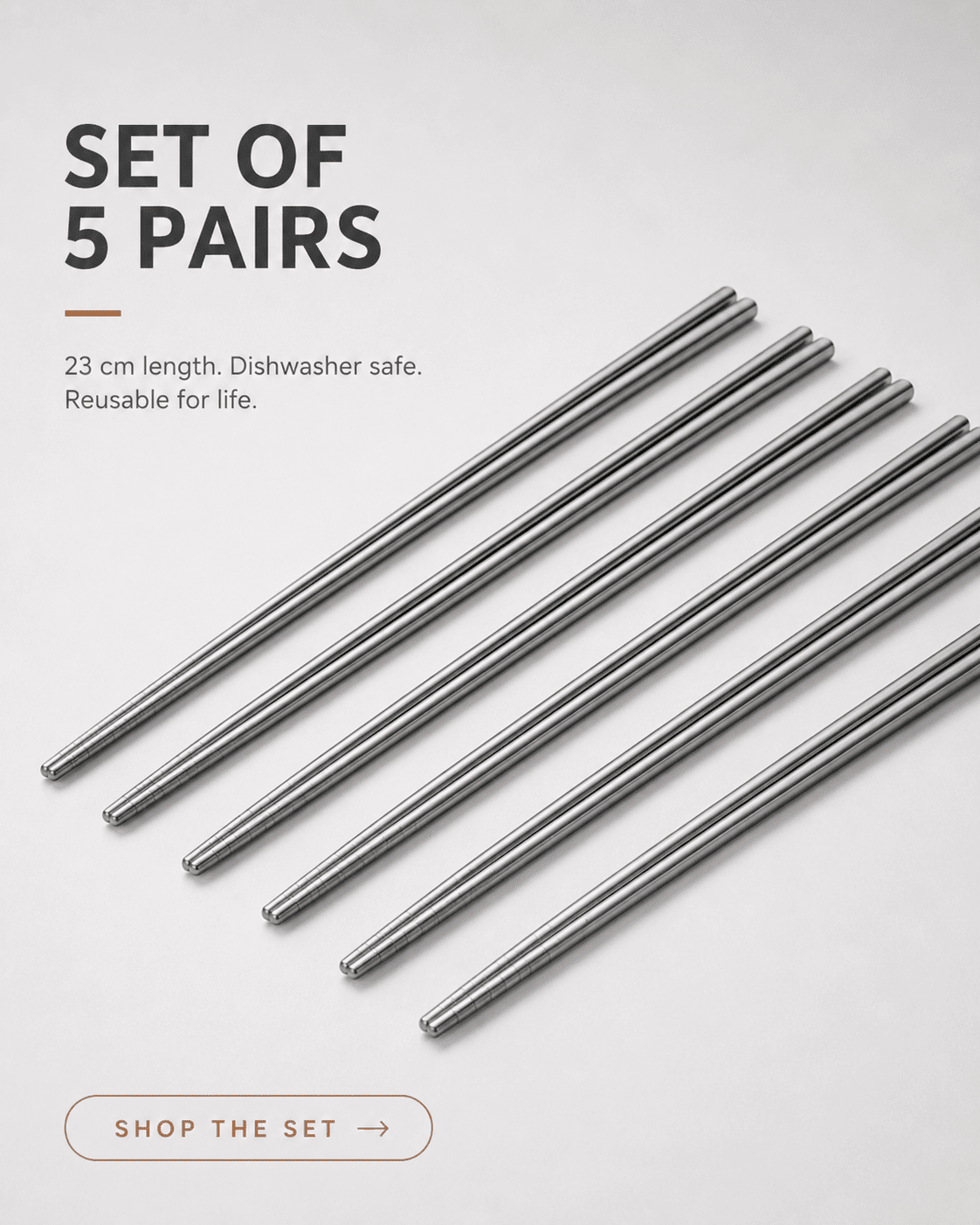 Korean Chopsticks 5 Pairs - Cooklico