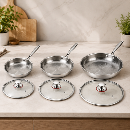 Titanium Pan Hammered Set