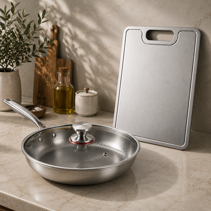 Titanium Pan & Cutting Board Set
