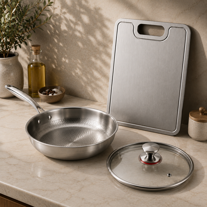 Titanium Pan & Cutting Board Set
